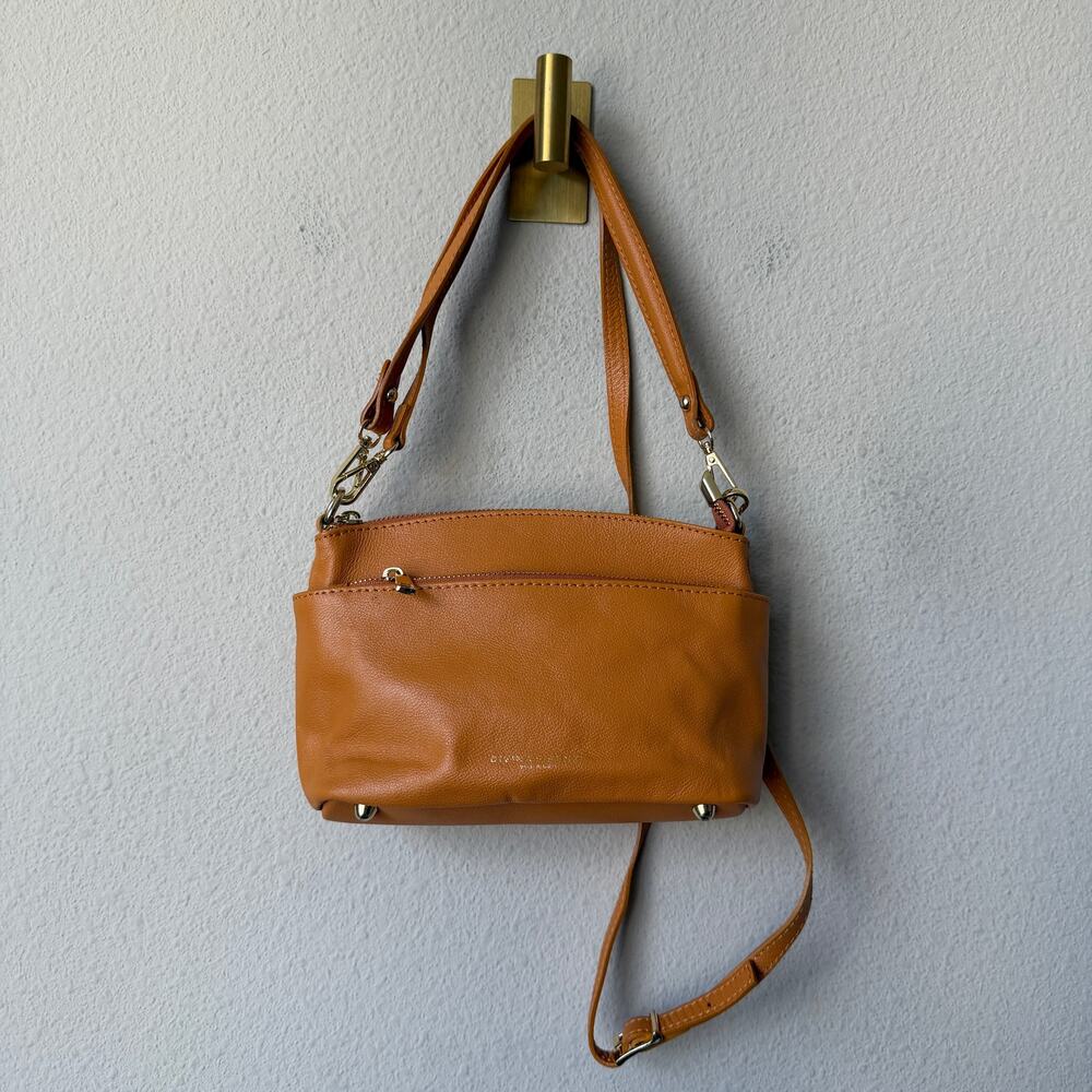 Divina Firenze Lilla Leather Light Orange Crossbody Bag